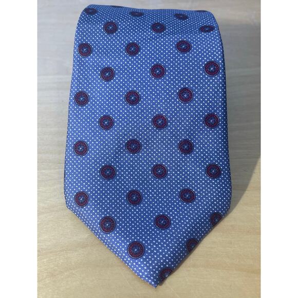 Christian Dior Other - Christian Dior Silk Necktie Blue Polka Dots Preppy Office Wedding Guest